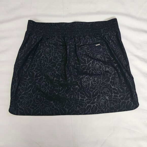 ORVIS Black Rose Embossed Print Mesh Inner Shorts Pull-On Travel Skort Size L - Picture 6 of 15